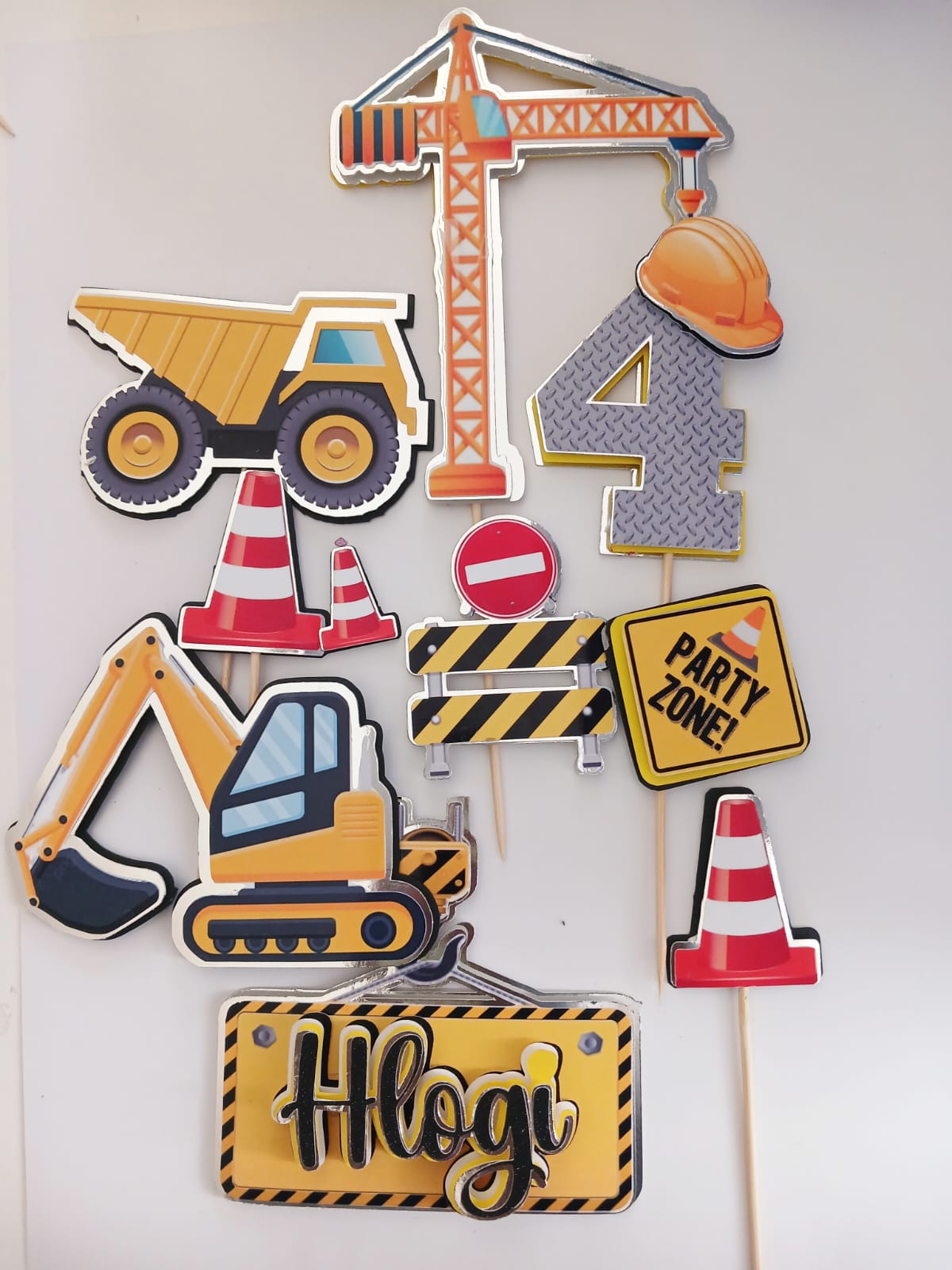 Construction site  cake topper