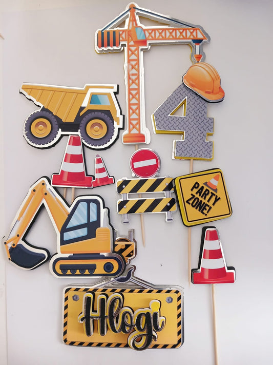 Construction site  cake topper
