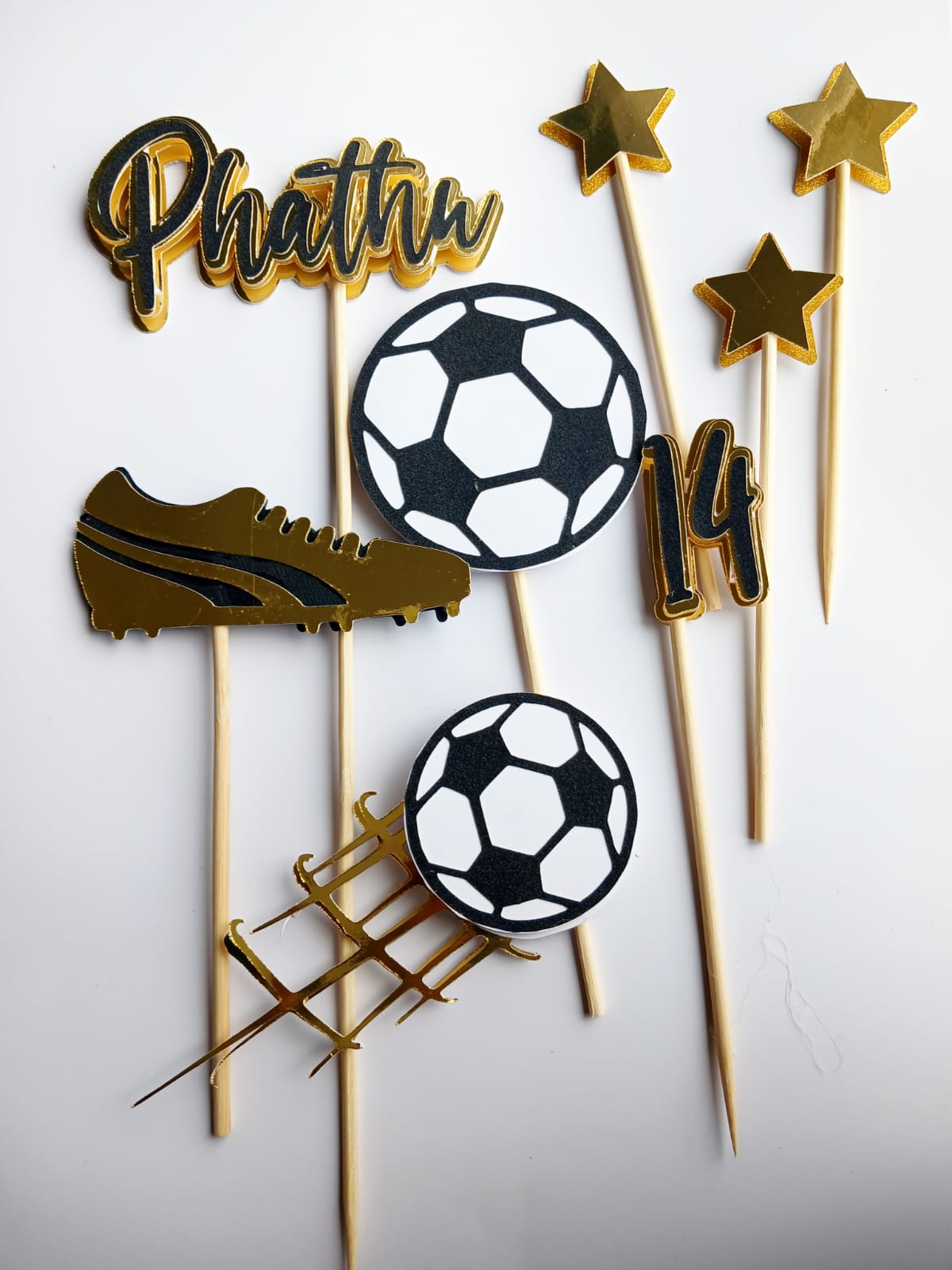 Soccer themed cake topper