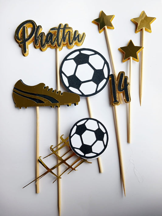 Soccer themed cake topper