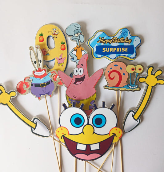 Spongebob and friends cake topper